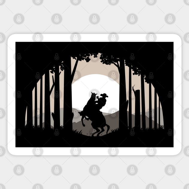 Forest Horse Silhouette Sticker by Mako Design 